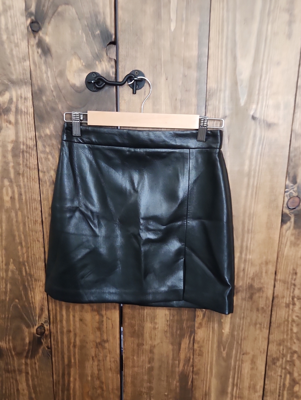 Wilfred Black Faux Leather Mini Skirt